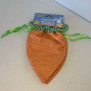 2pc Orange Carrot Shaped Gift Bags Easter Basket Stuffers Kids Party Favors New